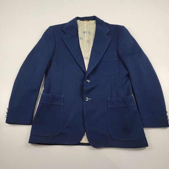 Vintage Levi's Panatela Men's Sport Coat Blazer Two Button Navy Sz 42R Large